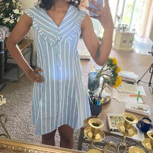 Reclaimed Vintage Inspired peter pan collar dress in blue stripe